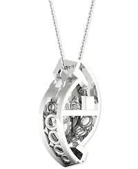 Twinkling Diamond Star Diamond Swirl 18" Pendant Necklace (1/4 ct. t.w.) in 10k White Gold