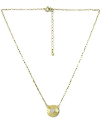 Giani Bernini Cubic Zirconia Heart Cluster Disc Pendant Necklace, 16" + 2" extender, Created for Macy's