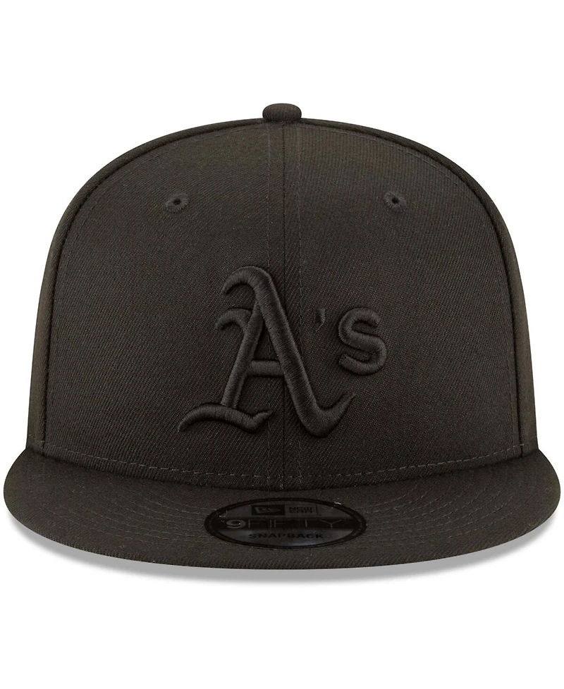 New Era Oakland Athletics Black on Black 9FIFTY Team Snapback Adjustable Cap