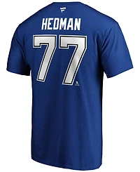 Men's Victor Hedman Blue Tampa Bay Lightning Authentic Stack Name and Number T-shirt