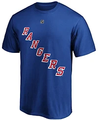 Men's Alexis Lafreniere Blue New York Rangers Authentic Stack Name and Number T-shirt