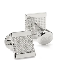 Ox & Bull Trading Co. Men's Silver Herringbone Cufflinks