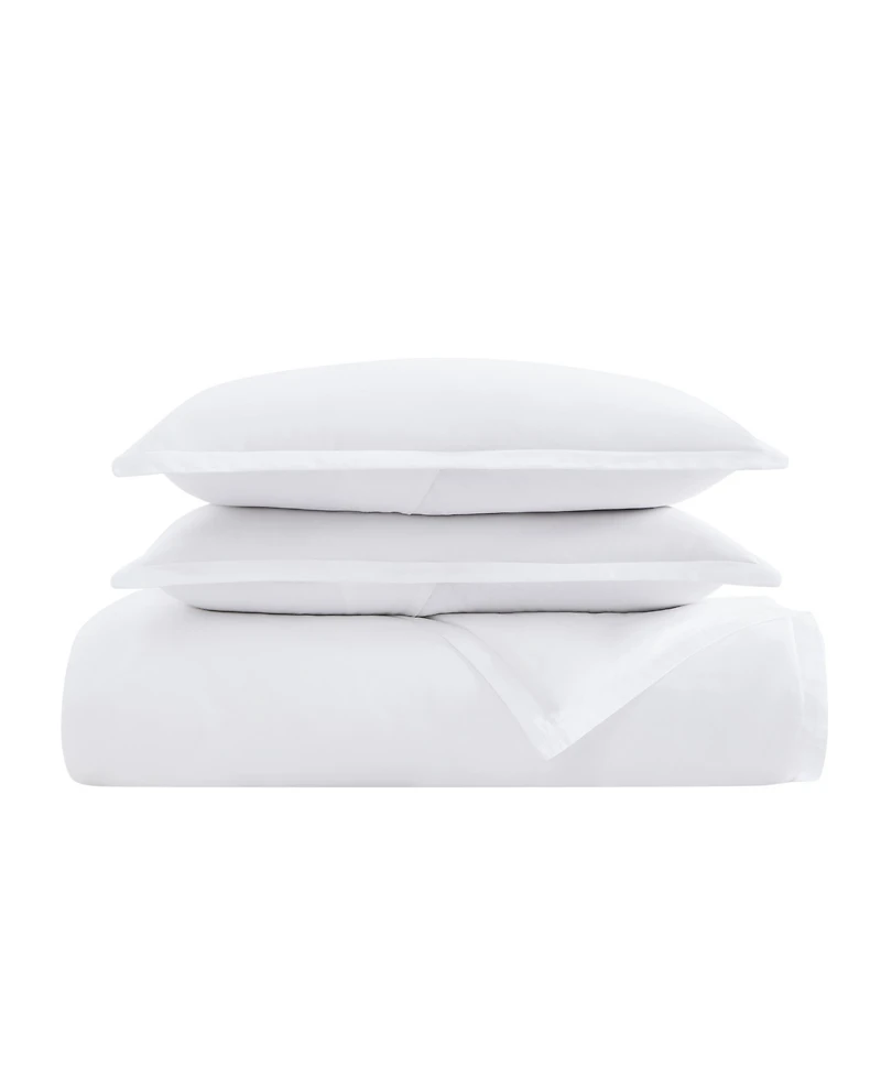 Charisma Solid 310 Thread Count Cotton Sateen Duvet Cover Set, King
