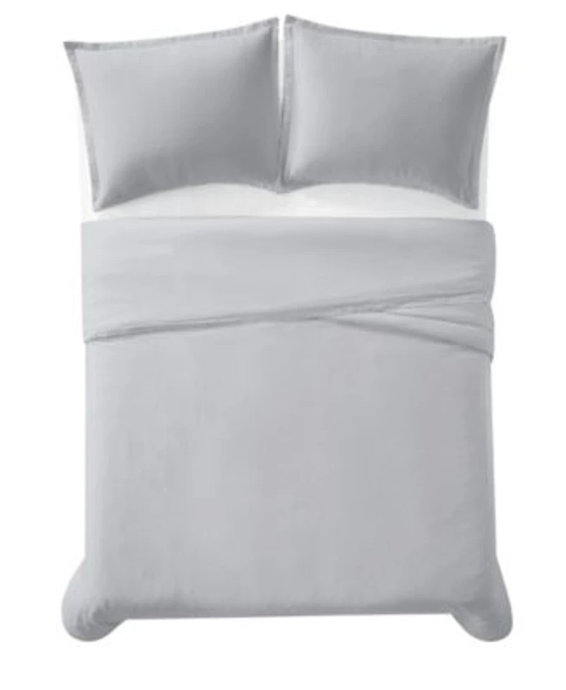 Charisma Solid 310 Thread Count Cotton Sateen Duvet Cover Set
