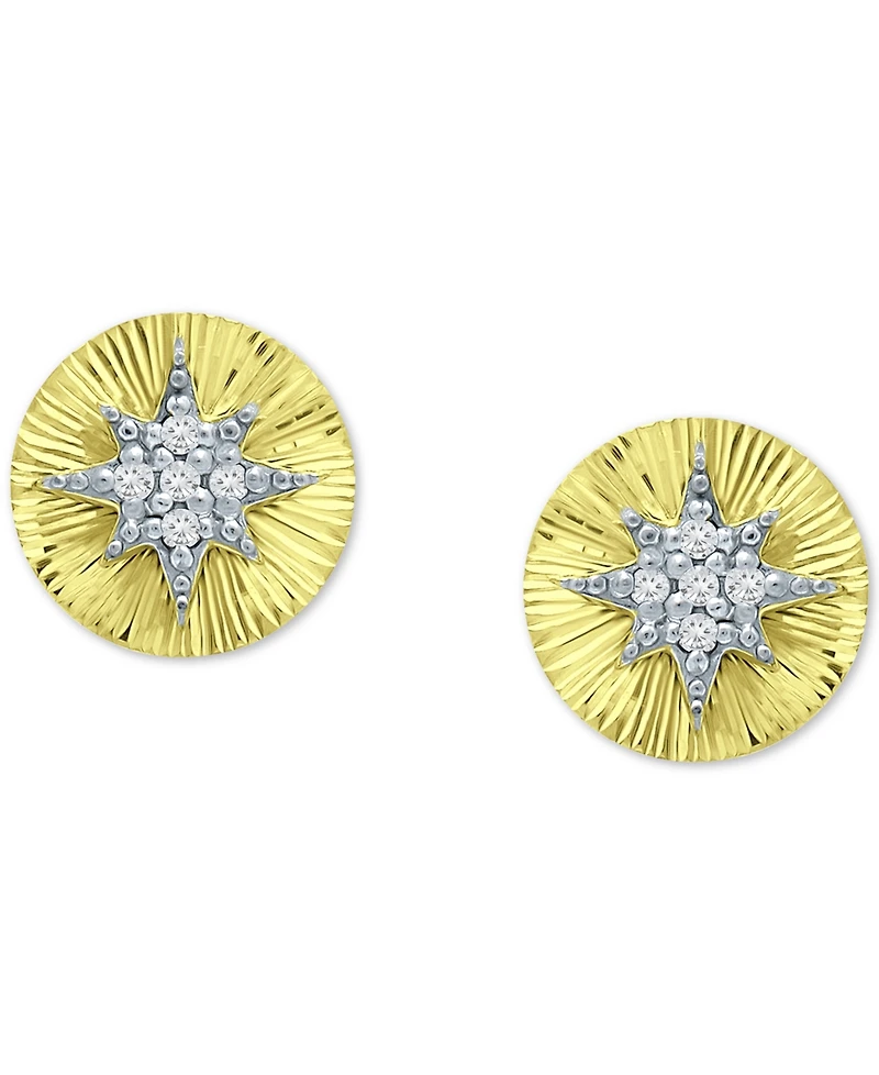 Giani Bernini Cubic Zirconia Starburst Disc Stud Earrings, Created for Macy's