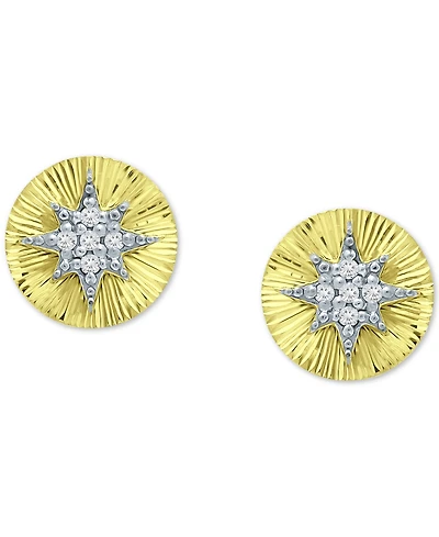 Giani Bernini Cubic Zirconia Starburst Disc Stud Earrings, Created for Macy's