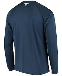 Men's Pfg Navy Auburn Tigers Terminal Tackle Omni-Shade Long Sleeve T-shirt