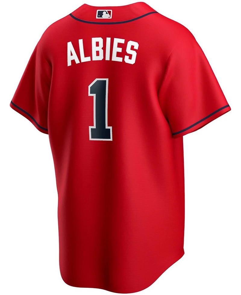 Men's Ozzie Albies Red Atlanta Braves Alternate Replica Player Name Jersey