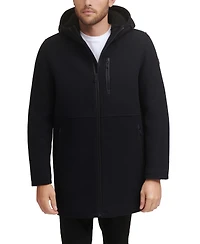 Kenneth Cole Men's Wool Melton Polyurethane Piping Detail Coat