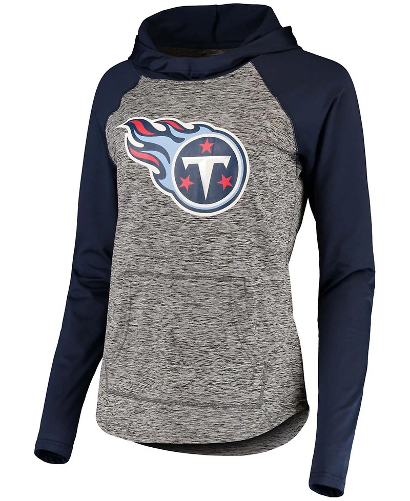 Women's Heathered Gray-Navy Tennessee Titans Championship Ring Pullover Hoodie