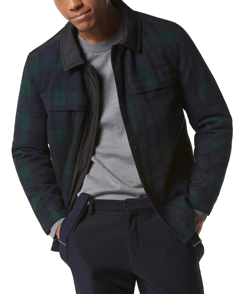 Marc New York Men's Gosper Quilted Plaid Shirt Jacket