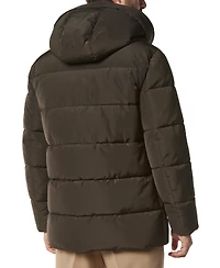 Marc New York Men's Yarmouth Micro Sheen Parka Jacket with Fleece-Lined Hood