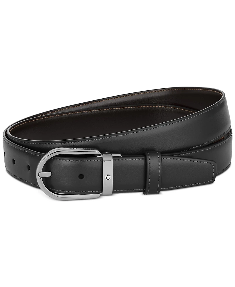 Montblanc Men's Horseshoe Reversible Leather Belt