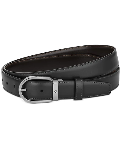 Montblanc Men's Horseshoe Reversible Leather Belt
