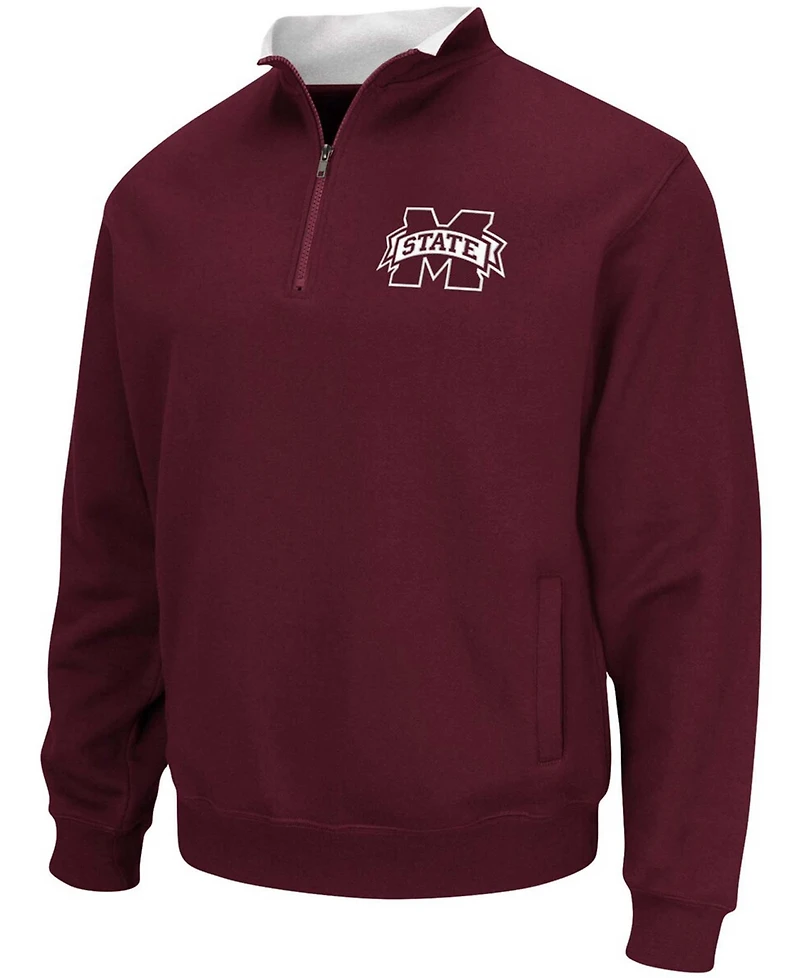 Men's Maroon Mississippi State Bulldogs Tortugas Logo Quarter-Zip Jacket