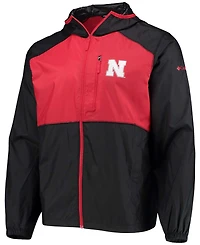 Men's Black, Scarlet Nebraska Huskers Flash Forward Hoodie Full-Zip Windbreaker Jacket