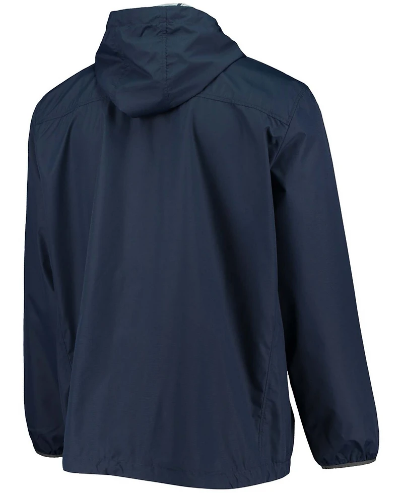Men's Navy Atlanta Braves Double Play Hoodie Full-Zip Jacket