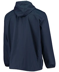 Men's Navy Atlanta Braves Double Play Hoodie Full-Zip Jacket