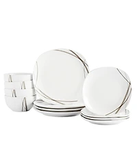 Curves Square 12 Pc. Dinnerware Set, Service for 4