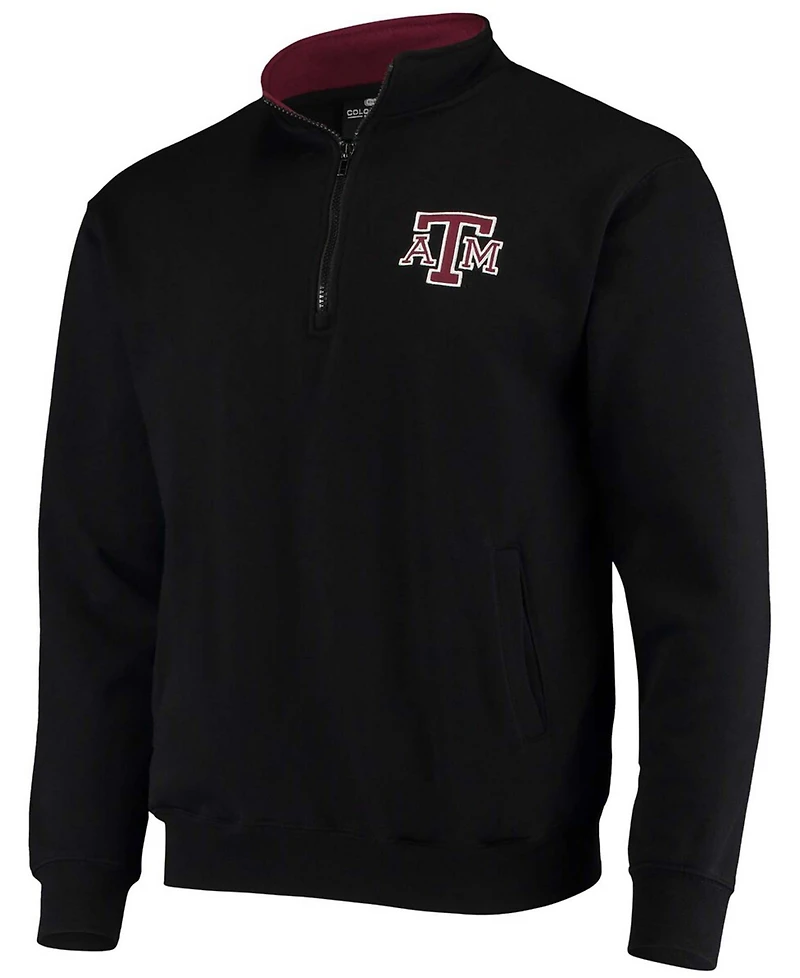 Men's Black Texas A M Aggies Tortugas Logo Quarter-Zip Jacket