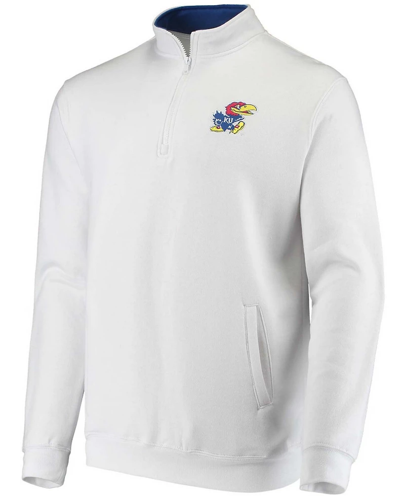 Men's White Kansas Jayhawks Tortugas Logo Quarter-Zip Jacket