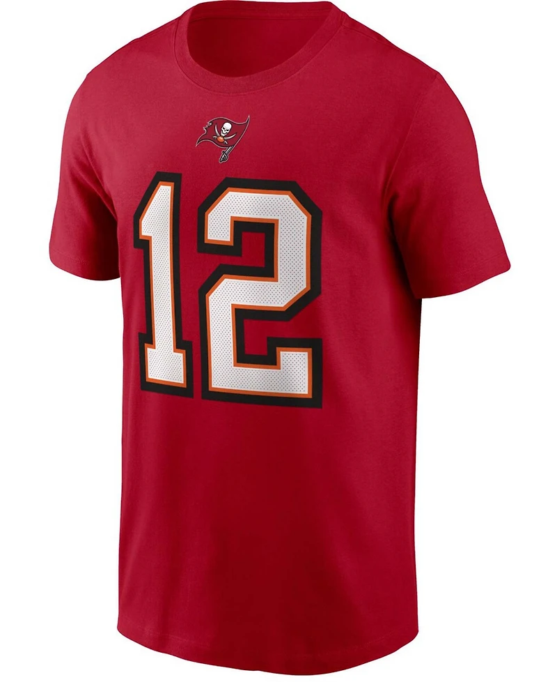 Men's Tom Brady Red Tampa Bay Buccaneers Name Number T-shirt