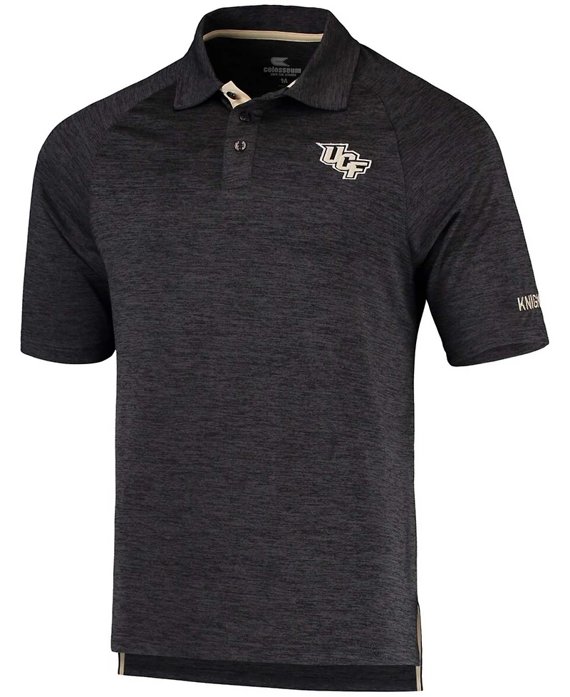Men's Heather Black Ucf Knights Down Swing Polo Shirt