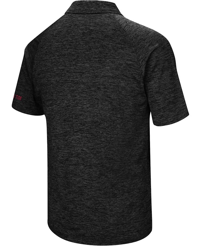 Men's Heather Black Alabama Crimson Tide Down Swing Polo Shirt