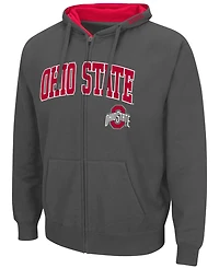 Colosseum Men's Ohio State Buckeyes Arch and Logo 3.0 Full-Zip Hoodie