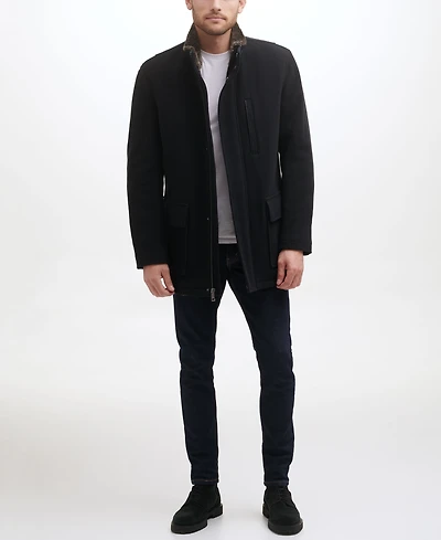 Cole Haan Men's Wool Plush Car Coat
