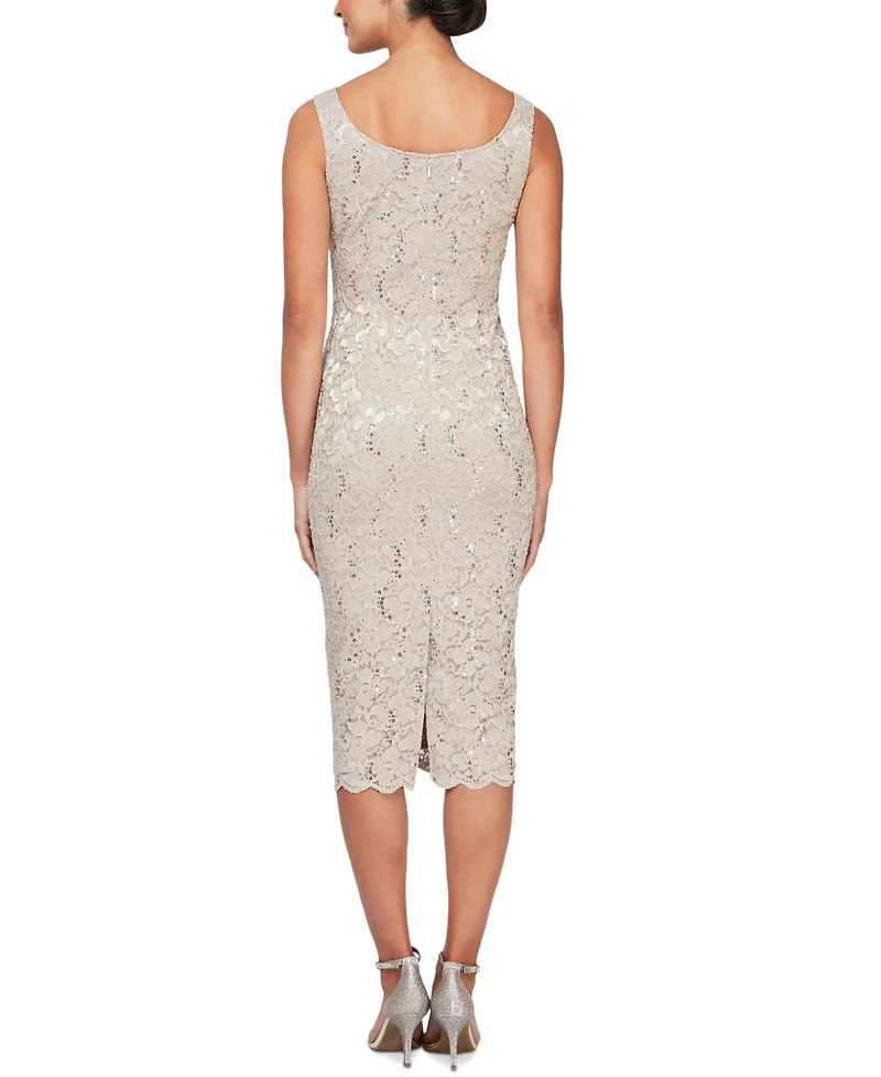 Sl Fashions Petite 2-Pc. Lace Jacket & Midi Dress Set