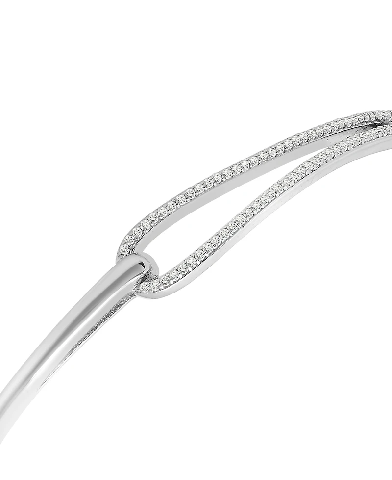 Wrapped Diamond Loop Bangle Bracelet (1/5 ct. t.w.) in Sterling Silver, Created for Macy's