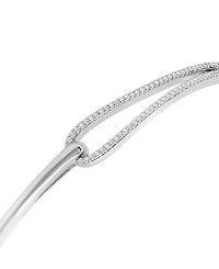 Wrapped Diamond Loop Bangle Bracelet (1/5 ct. t.w.) in Sterling Silver, Created for Macy's