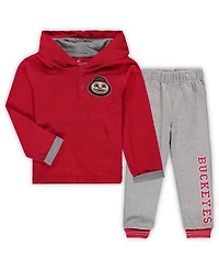 Toddler Scarlet, Heathered Gray Ohio State Buckeyes Poppies Hoodie and Sweatpants Set