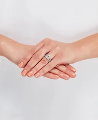 Arabella Sterling Silver Ring Set, Cubic Zirconia Bridal Ring and Band Set (8 ct. t.w.)