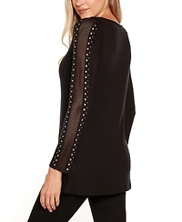 Belldini Studded Mesh-Inset Tunic