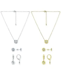Giani Bernini Cubic Zirconia Starburst Disc Pendant Necklace Stud Drop Earrings Collection Created For Macys
