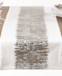 Saro Lifestyle Table Runner with Metallic Banded Design, 108" x 16"