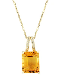 Citrine (3 ct. t.w.) & Diamond Accent 18" Pendant Necklace 14k Gold (Also available Garnet and Amethyst)