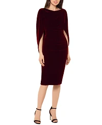 Betsy & Adam Velvet Cape Dress