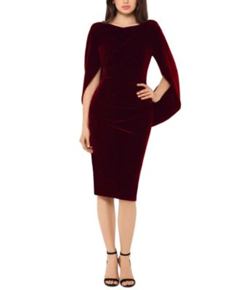Betsy Adam Velvet Cape Dress 2p 22w