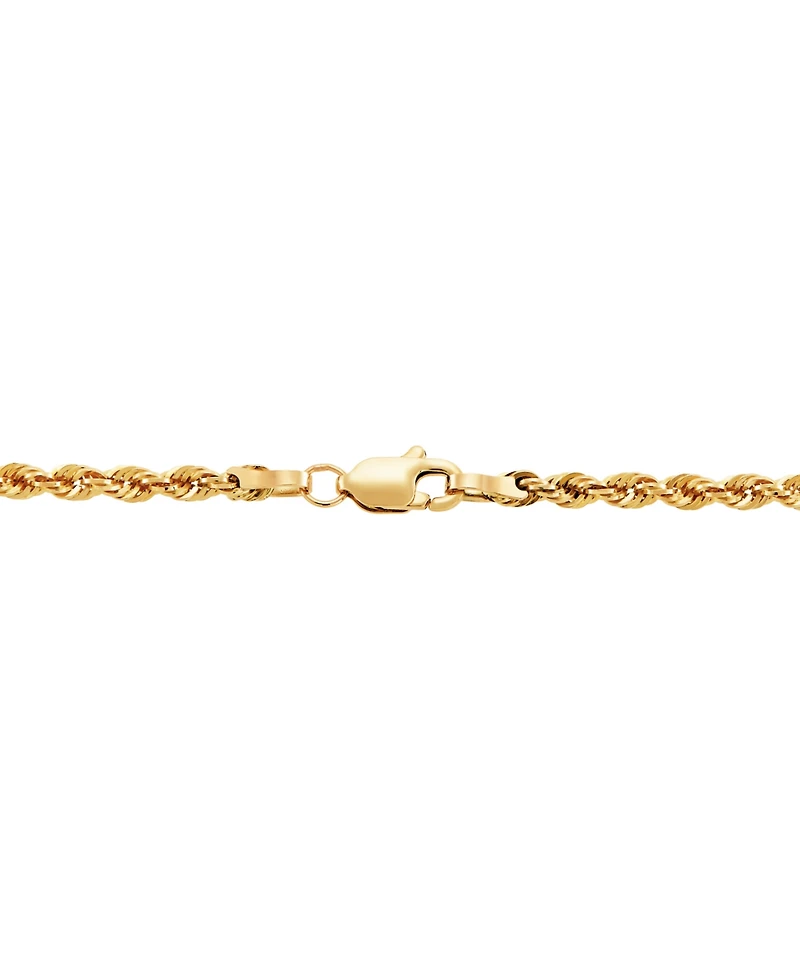 Lightweight Rope Link 24" Chain Necklace in 14k Gold (2-1/2mm)