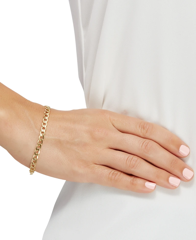 Italian Gold Cuban Link Chain Bracelet (5mm) in 10k Gold