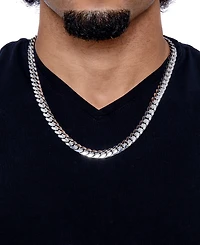 Men's Solid Cuban Link 22" Chain Necklace in Sterling Silver