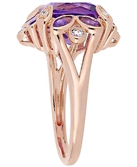 Amethyst (3 ct. t.w.) & White Topaz (1/5 Ring 18k Rose Gold-Plated Sterling Silver