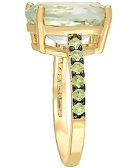Green Quartz (7-1/2 ct. t.w.) & Peridot (1/2 Statement Ring 18k Gold-Plated Sterling Silver
