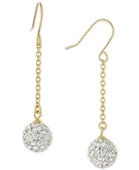 Crystal Pave Ball Chain Drop Earrings in 14k Gold-Plated Sterling Silver, Created for Macy's