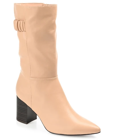 Journee Collection Women's Wilo Wide Calf Block Heel Boots