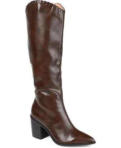 Journee Collection Women's Daria Wide Calf Cowboy Knee High Boots