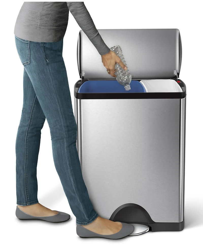 simplehuman 46 Liter Classic Recycling Kitchen Trash Can